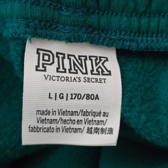 Victoria Secret Pink Green Gold Logo Athletic Atleisure Women's Sweatpants L - Picture 5 of 6